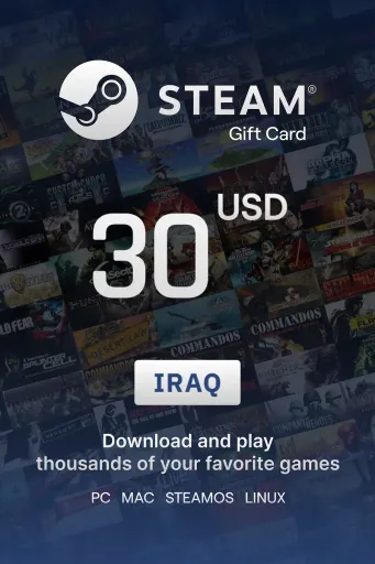 Steam Wallet 30 USD Gift card (Iraq) - Digital Key