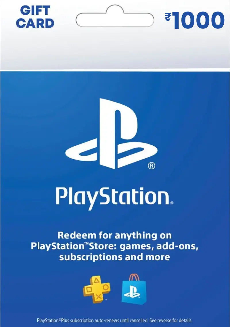 PlayStation Store ₹1000 INR Gift Card (IN) - Digital Code