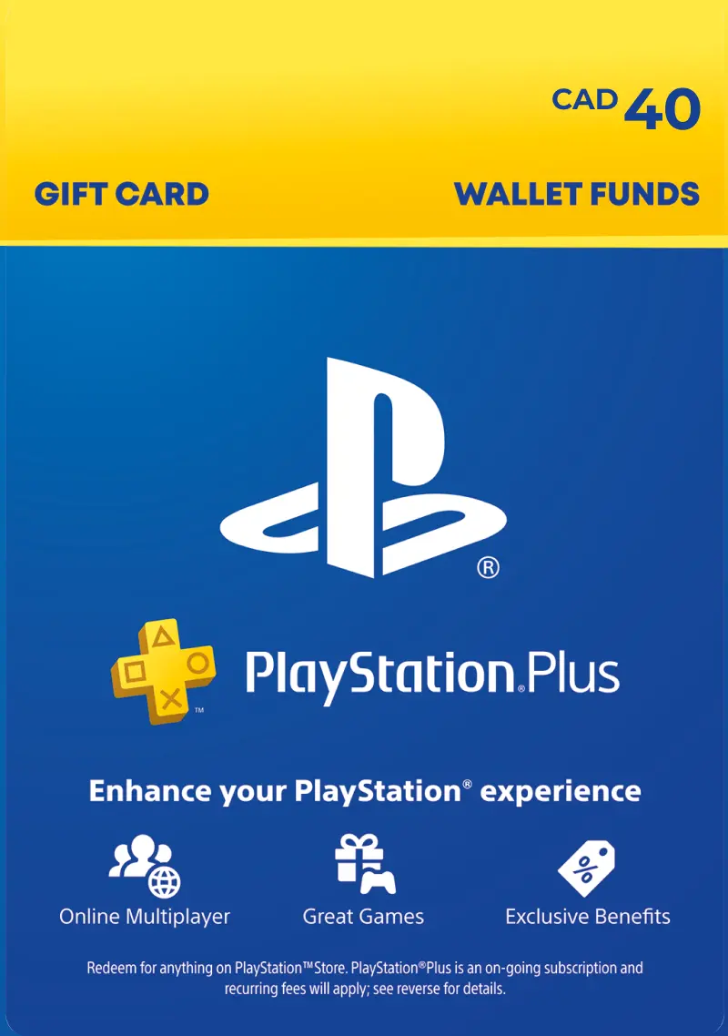 PlayStation Plus Store $40 CAD Gift Card (CA) - Digital Code