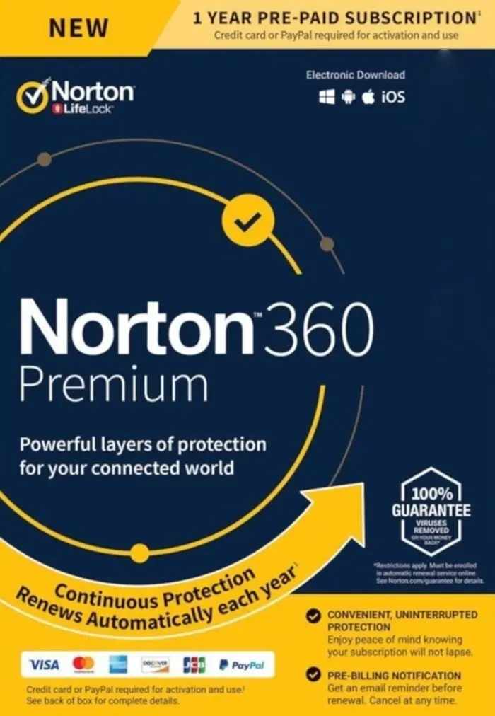 Norton 360 Premium (Europe) 10 Devices 1 Year - Digital Key