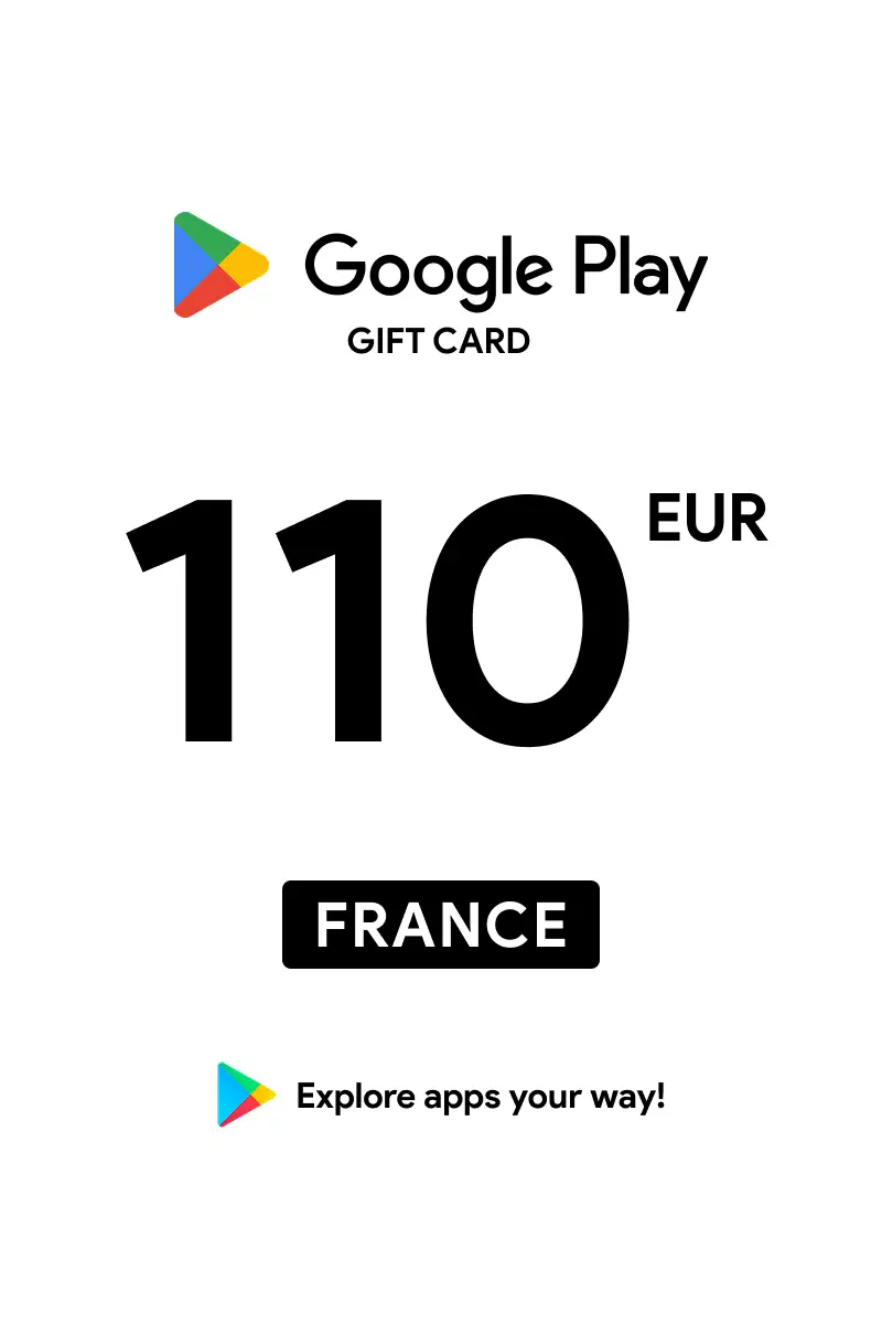 Google Play 110 EUR Gift Card (France) - Digital Key