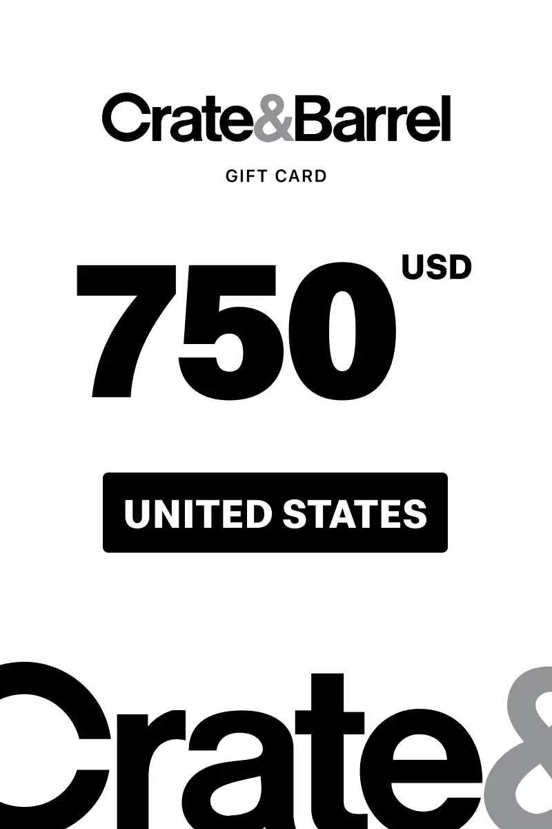 Crate and Barrel 750 USD Gift Card (United States) - Digital Key afbeelding 1