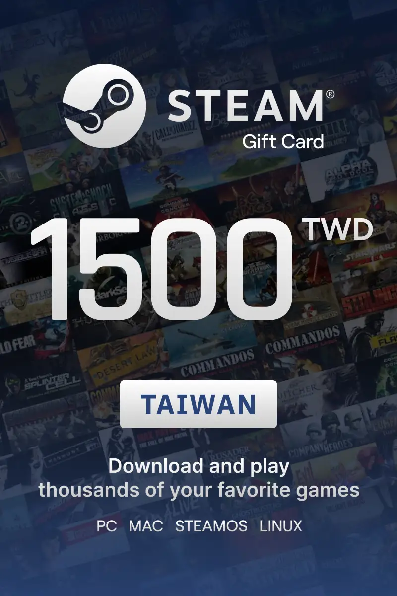 Steam Wallet 1500 TWD Gift Card (Taiwan) - Digital Key