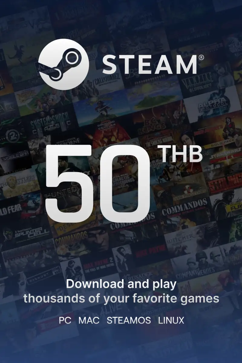 

Steam Wallet ฿50 THB Gift Card (TH) - Digital Code