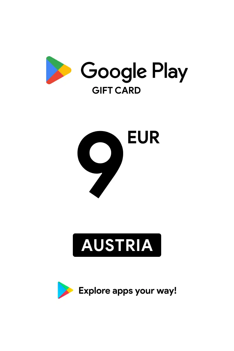 Google Play 9 EUR Gift Card (Austria) - Digital Key