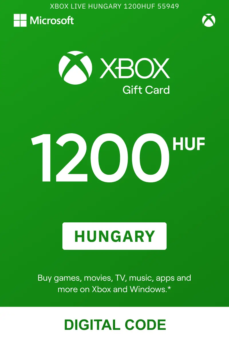Xbox 1200 HUF Gift Card (Hungary) - Digital Key