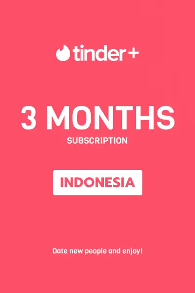 Tinder Plus - 3 Months Subscription (Indonesia) - Digital Key