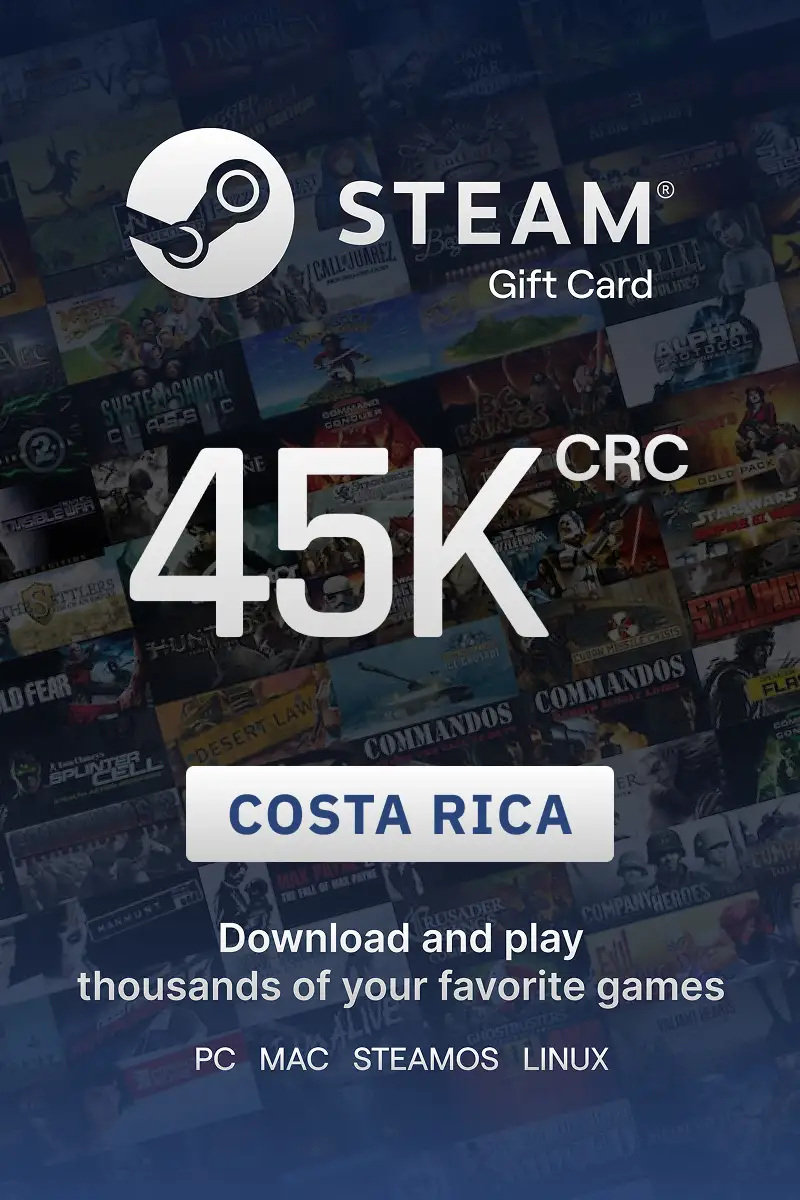 Steam Wallet 45000 CRC Gift Card (Costa Rica) - Digital Key