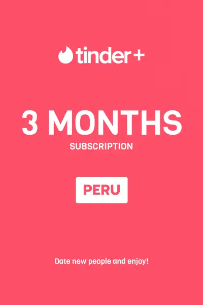 Tinder Plus - 3 Months Subscription (Peru) - Digital Key