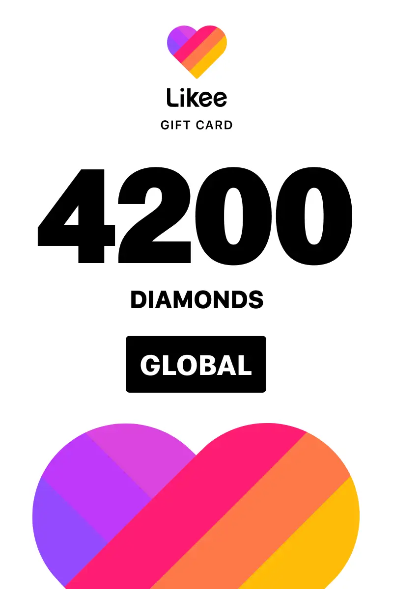 Likee 4200 Diamonds Gift Card (Global) - Digital Key