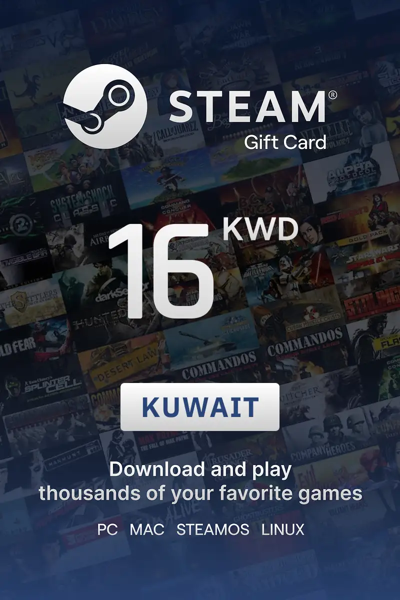 Steam Wallet 16 KWD Gift Card (Kuwait) - Digital Key
