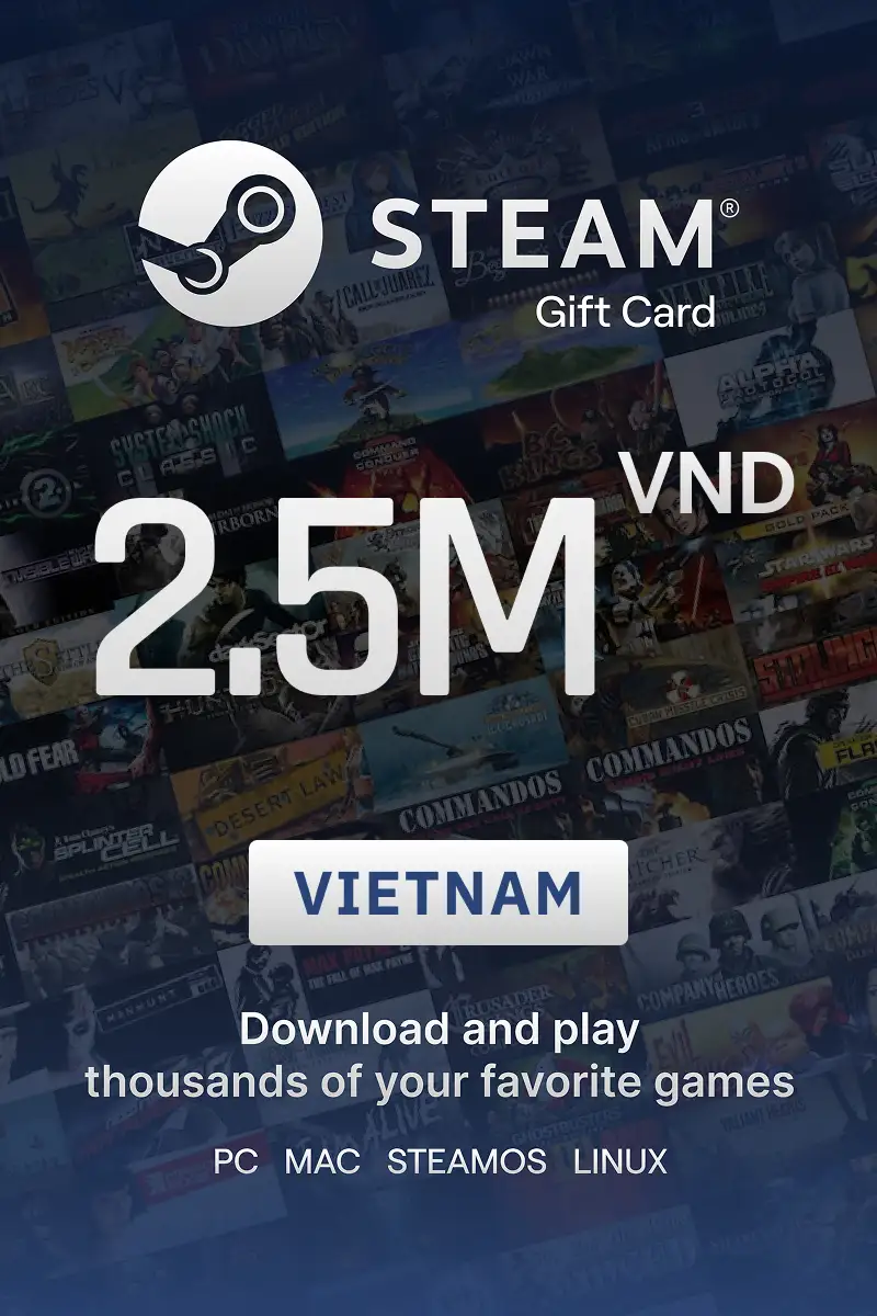 Steam Wallet 2500000 VND Gift Card (Vietnam) - Digital Key