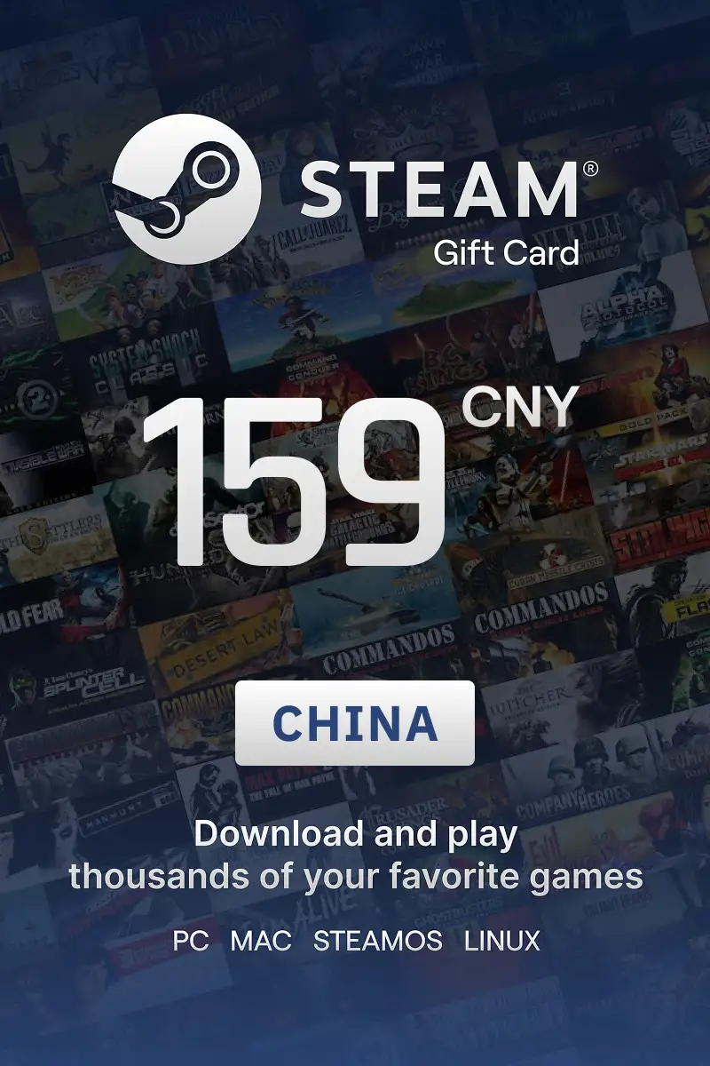 Steam Wallet 159 CNY Gift Card (China) - Digital Key