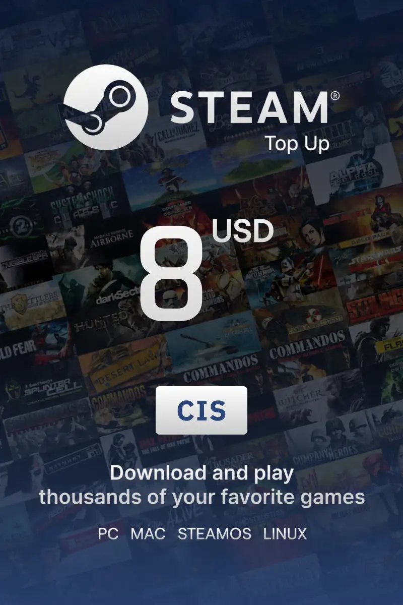 Steam Top Up 8 USD (CIS) - Directopup - Digital Key
