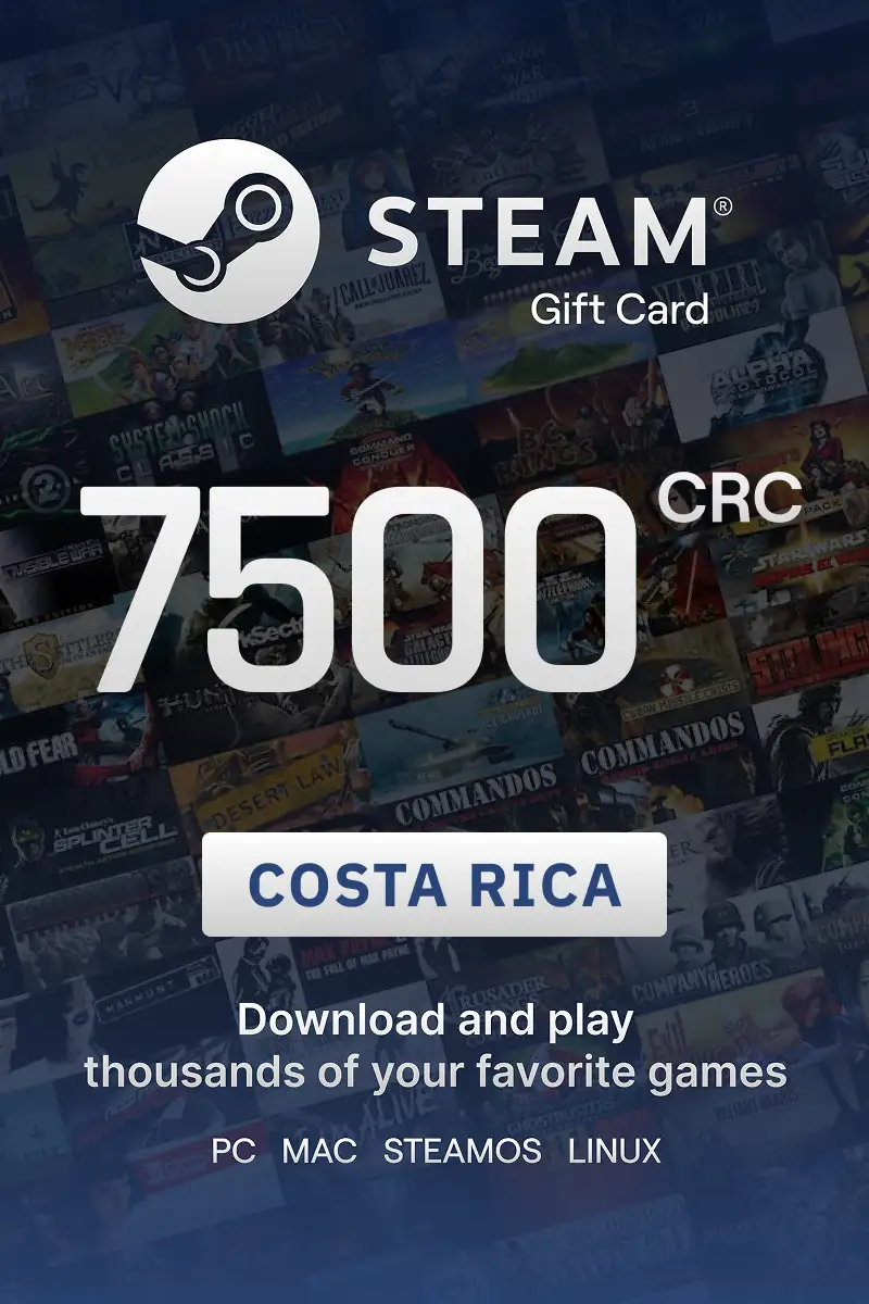 Steam Wallet 7500 CRC Gift Card (Costa Rica) - Digital Key