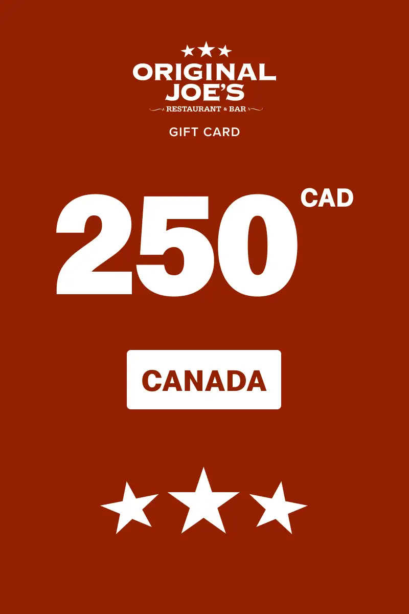 Original Joe's 250 CAD Gift Card (Canada) - Digital Key