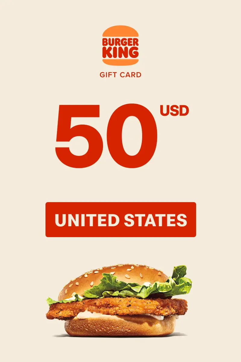 Burger King 50 USD Gift Card (United States) - Digital Key