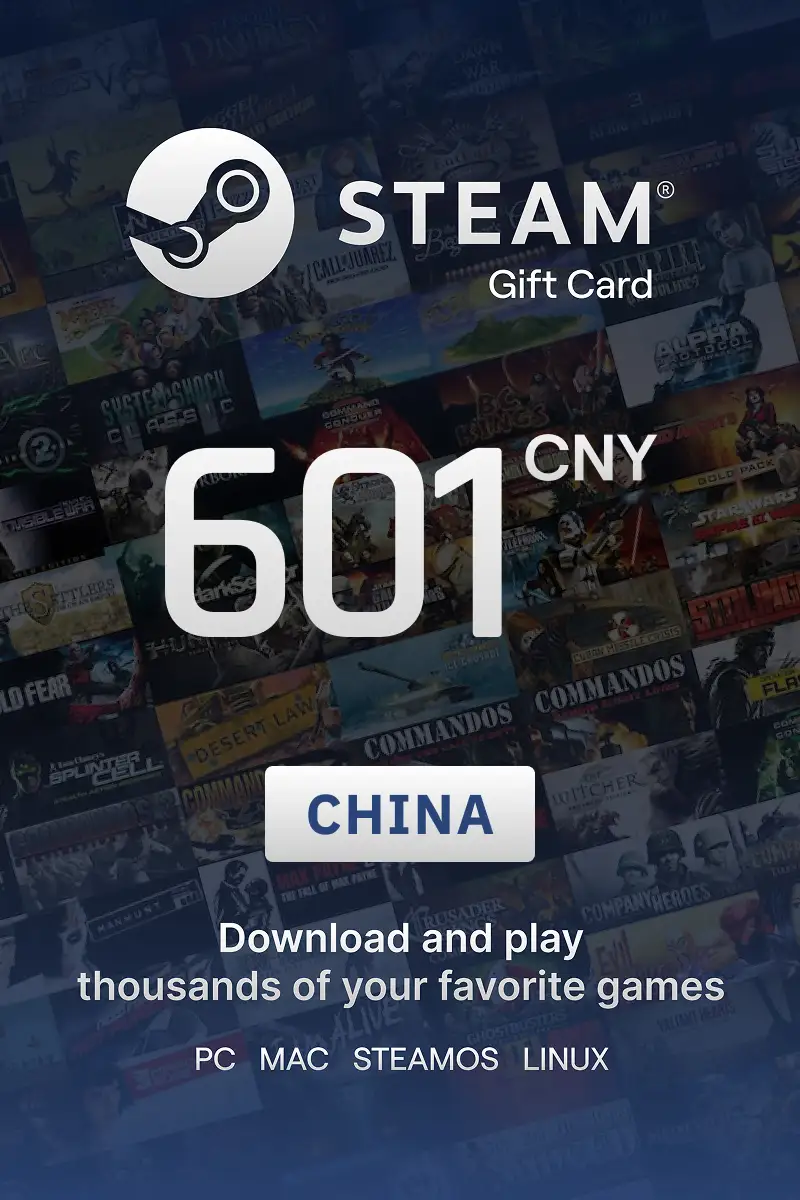 Steam Wallet 601 CNY Gift Card (China) - Digital Key