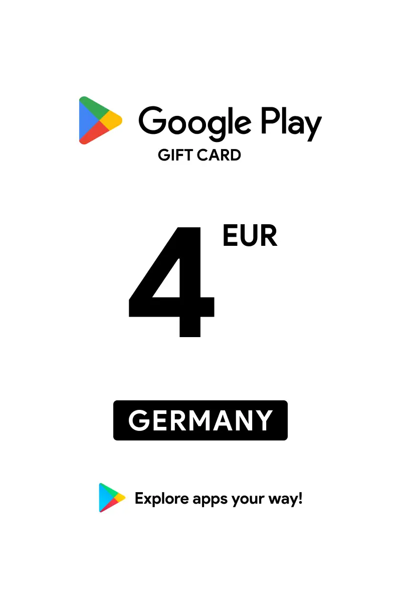 Google Play 4 EUR Gift Card (Germany) - Digital Key