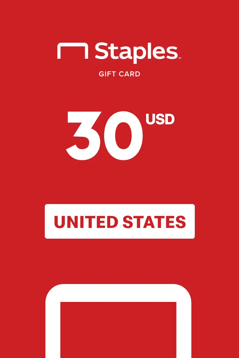 Staples 30 USD Gift Card (United States) - Digital Key