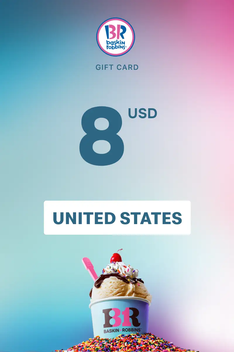 Baskin Robbins 8 USD Gift Card (United States) - Digital Key