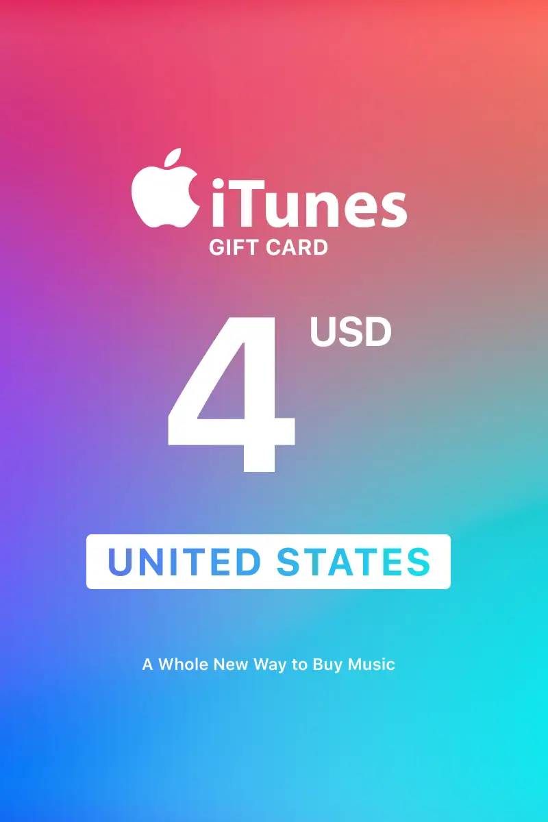 Apple iTunes 4 USD Gift Card (United States) - Digital Key