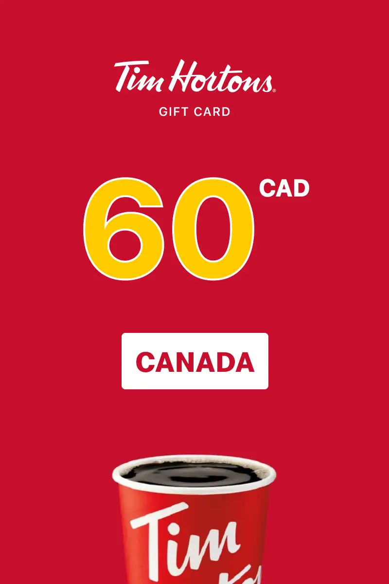 Tim Hortons 60 CAD Gift Card (Canada) - Digital Key
