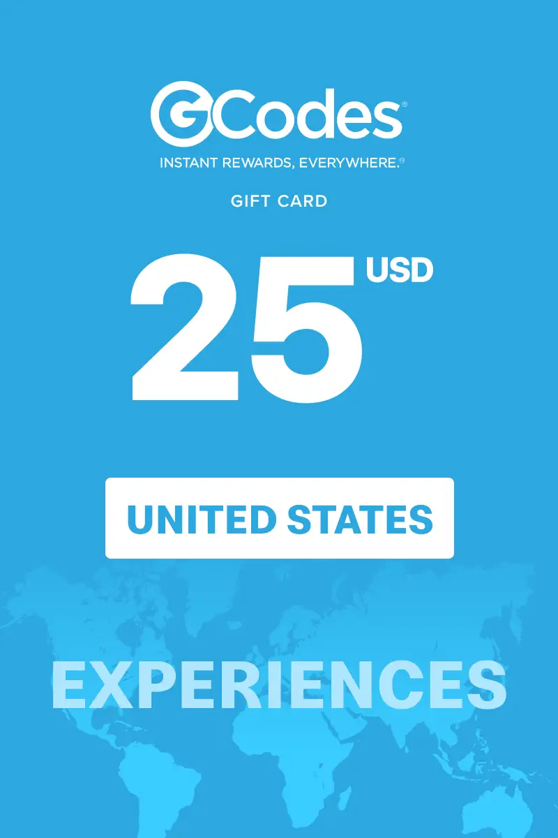 GCodes Global Experiences 25 USD Gift Card (United States) - Digital Key