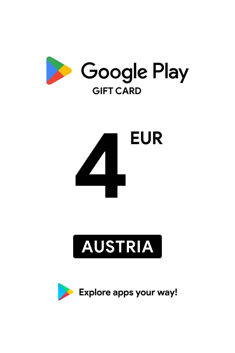 Google Play 4 EUR Gift Card (Austria) - Digital Key