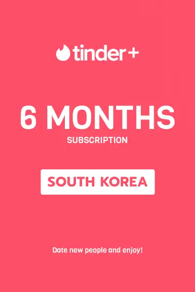 Tinder Plus - 6 Months Subscription (South Korea) - Digital Key