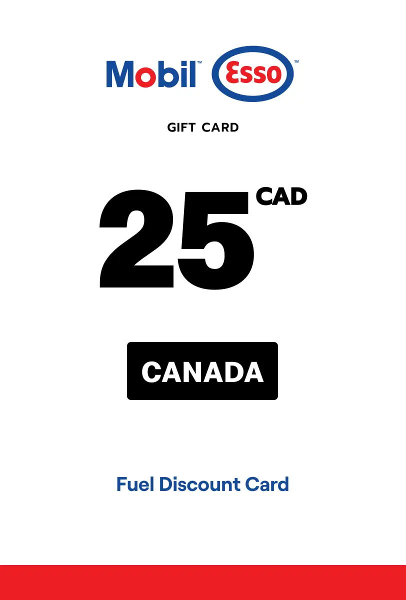 Esso and Mobil Fuel Discount Card 25 CAD Gift Card (Canada) - Digital Key