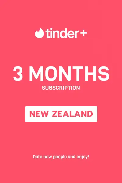 Tinder Plus - 3 Months Subscription (New Zealand) - Digital Key