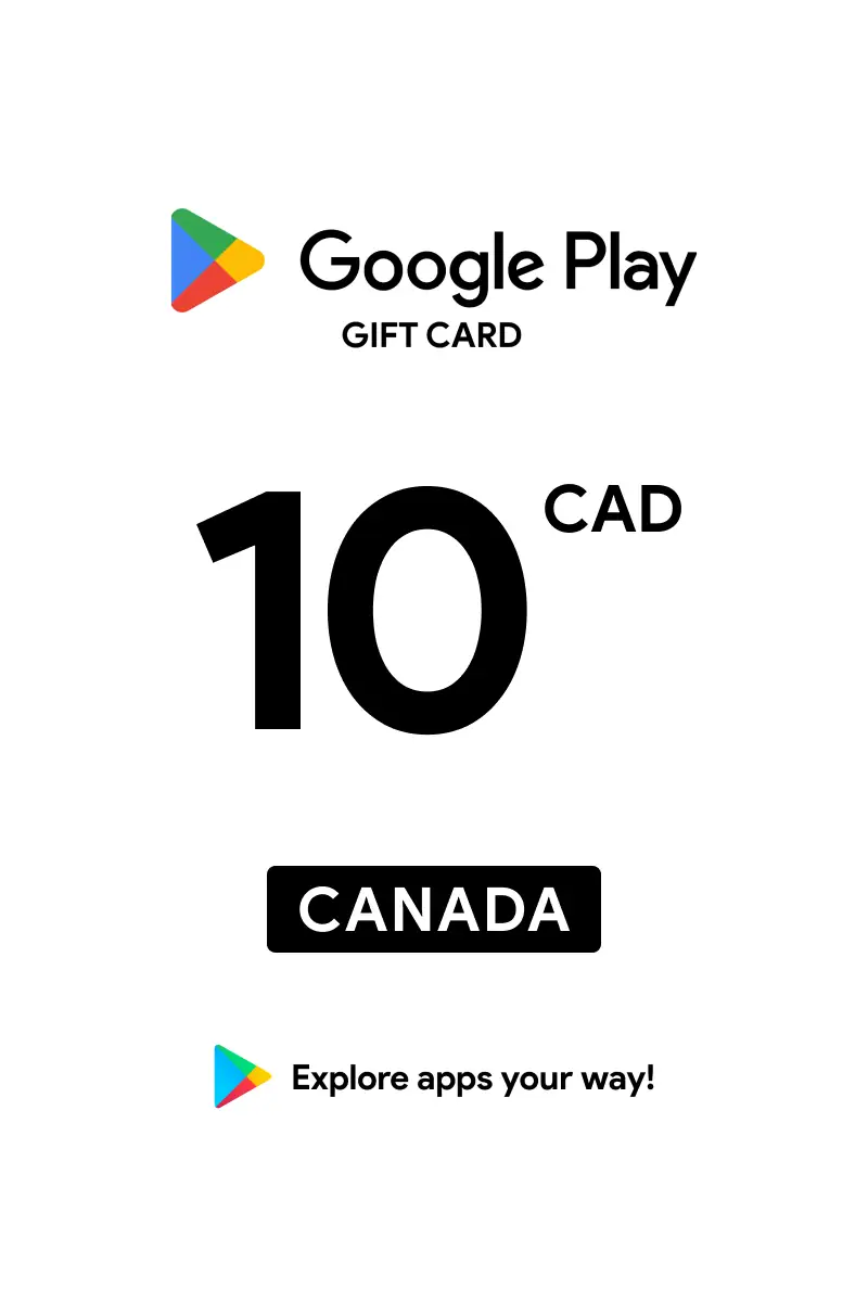 Google Play 10 CAD Gift Card (Canada) - Digital Key