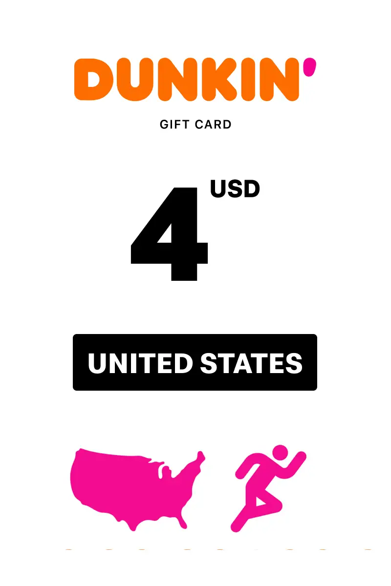 Dunkin 4 USD Gift Card (United States) - Digital Key