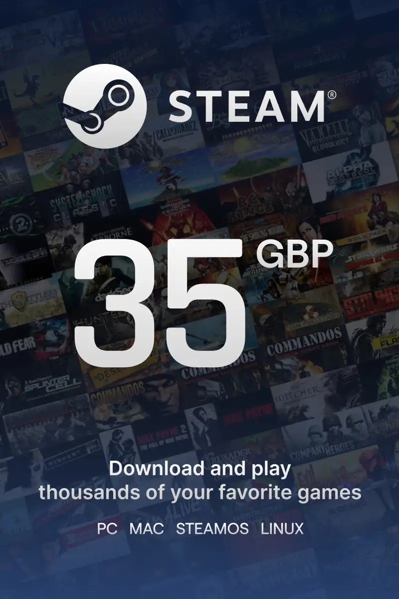 

Steam Wallet £35 GBP Gift Card (UK) - Digital Code