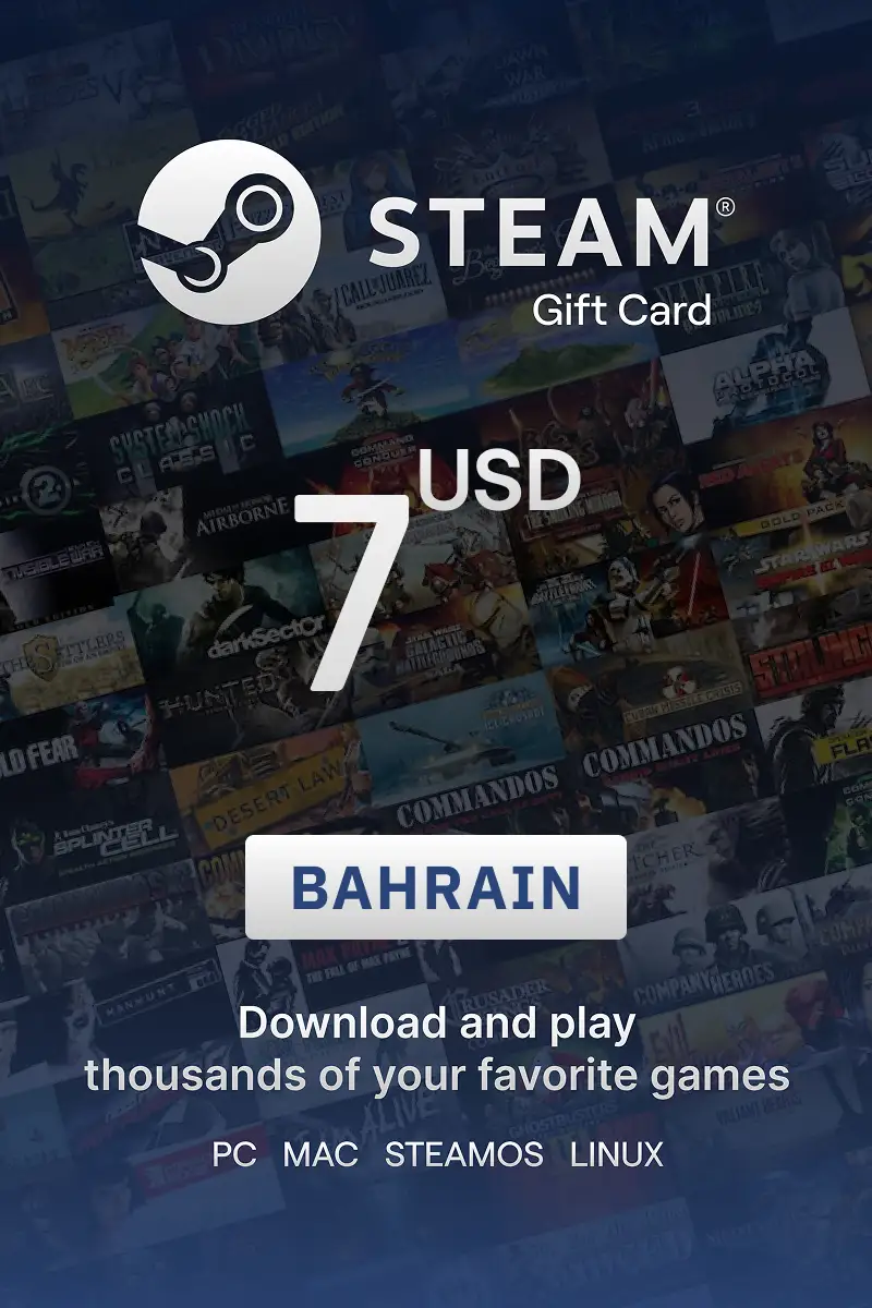 Steam Wallet 7 USD Gift Card (Bahrain) - Digital Key