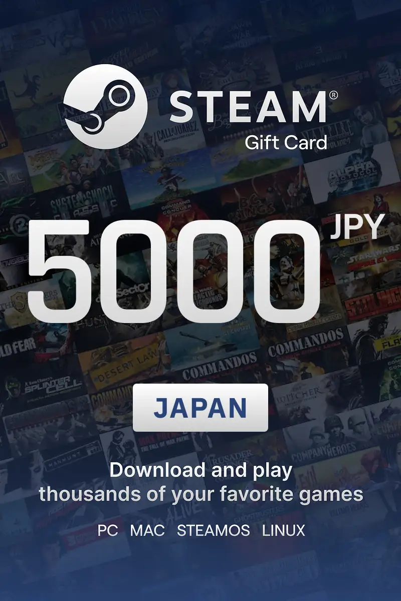 Steam Wallet 5000 JPY Gift Card (Japan) - Digital Key