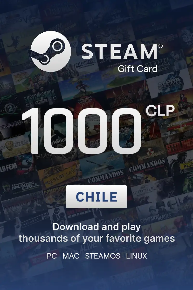 Steam Wallet 1000 CLP Gift Card (Chile) - Digital Key