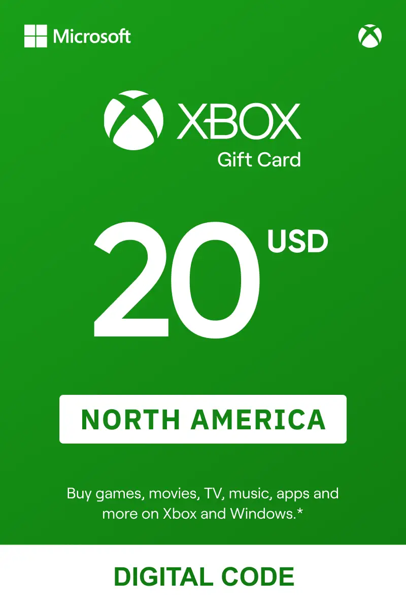 Xbox 20 USD Gift Card (North America) - Digital Key