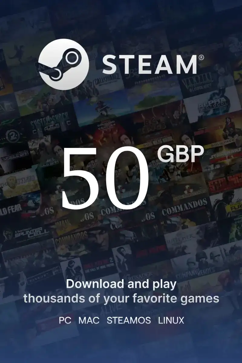 

Steam Wallet £50 GBP Gift Card (UK) - Digital Code