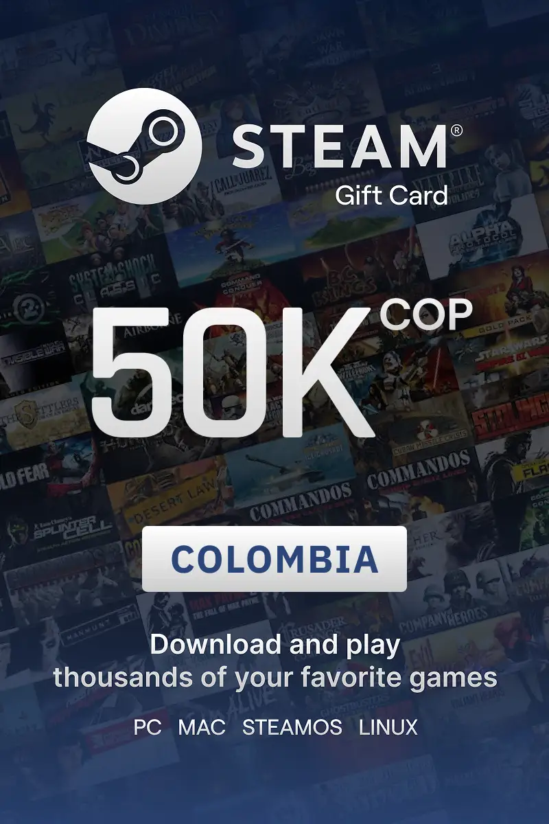 Steam Wallet 50000 COP Gift Card (Colombia) - Digital Key