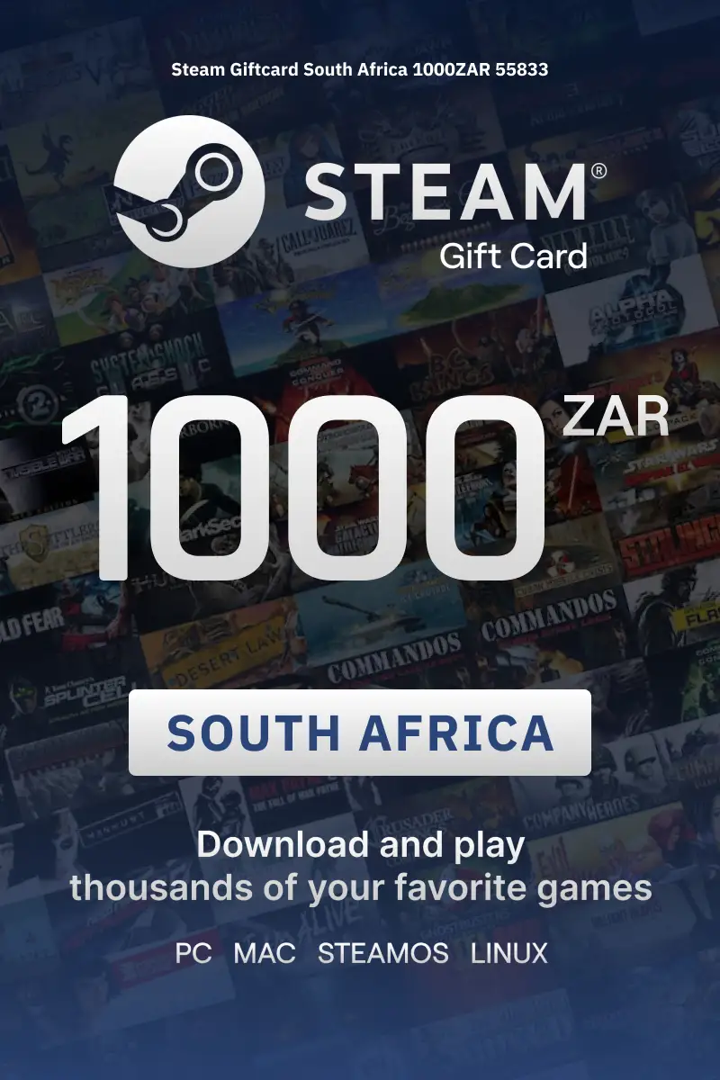Steam Wallet 1000 ZAR Gift Card (South Africa) - Digital Key