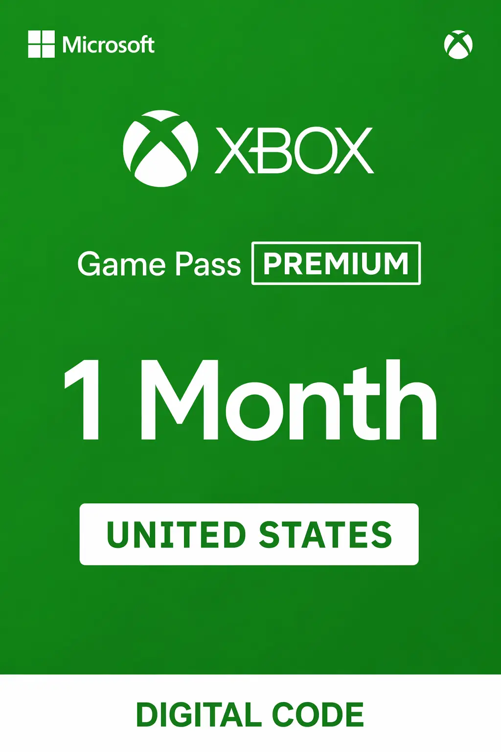 Xbox Game Pass (Premium) 1 Month (United States) - Xbox Live - Digital Key