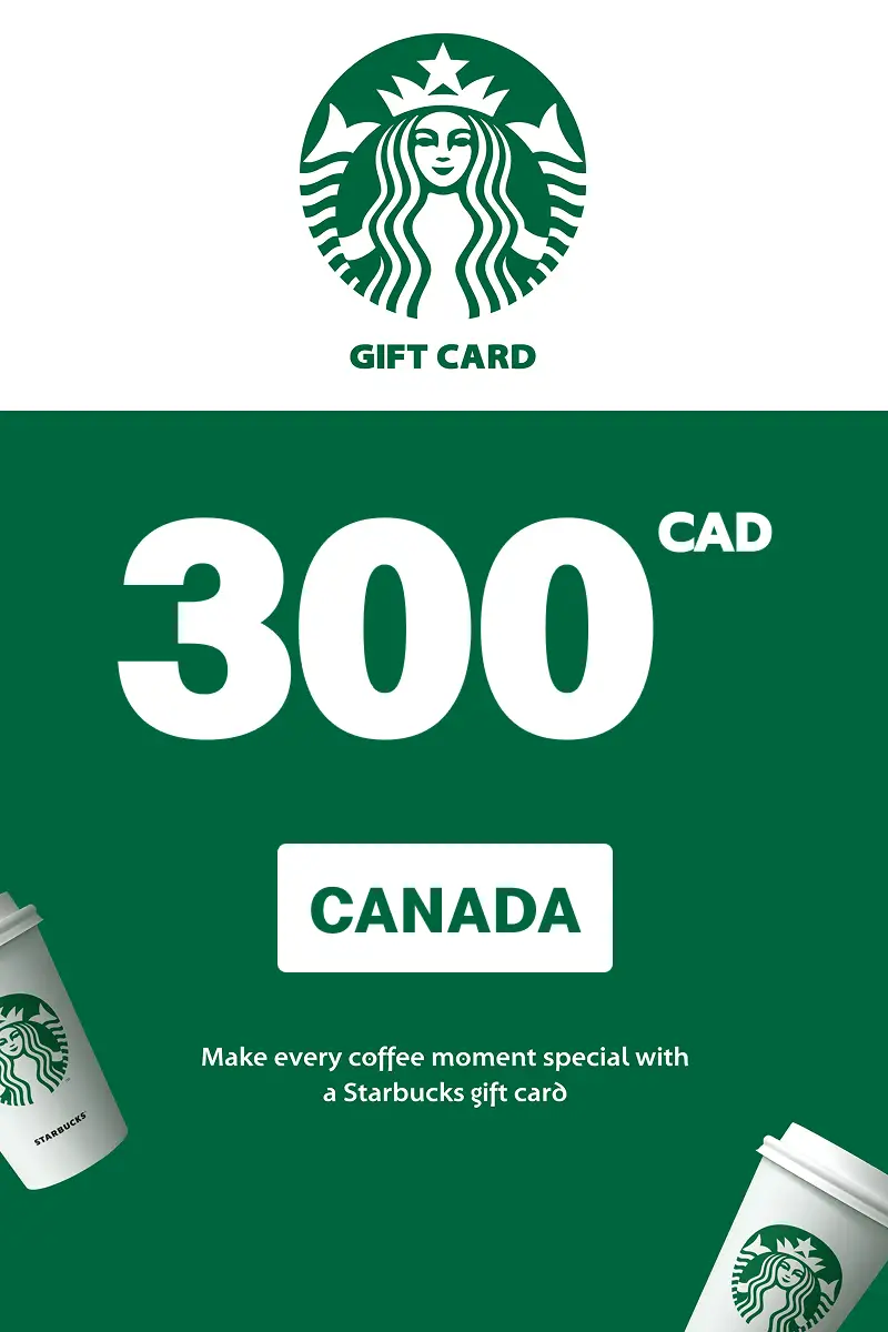 Starbucks 300 CAD Gift Card (Canada) - Digital Key