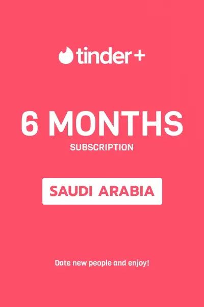 Tinder Plus - 6 Months Subscription (Saudi Arabia) - Digital Key