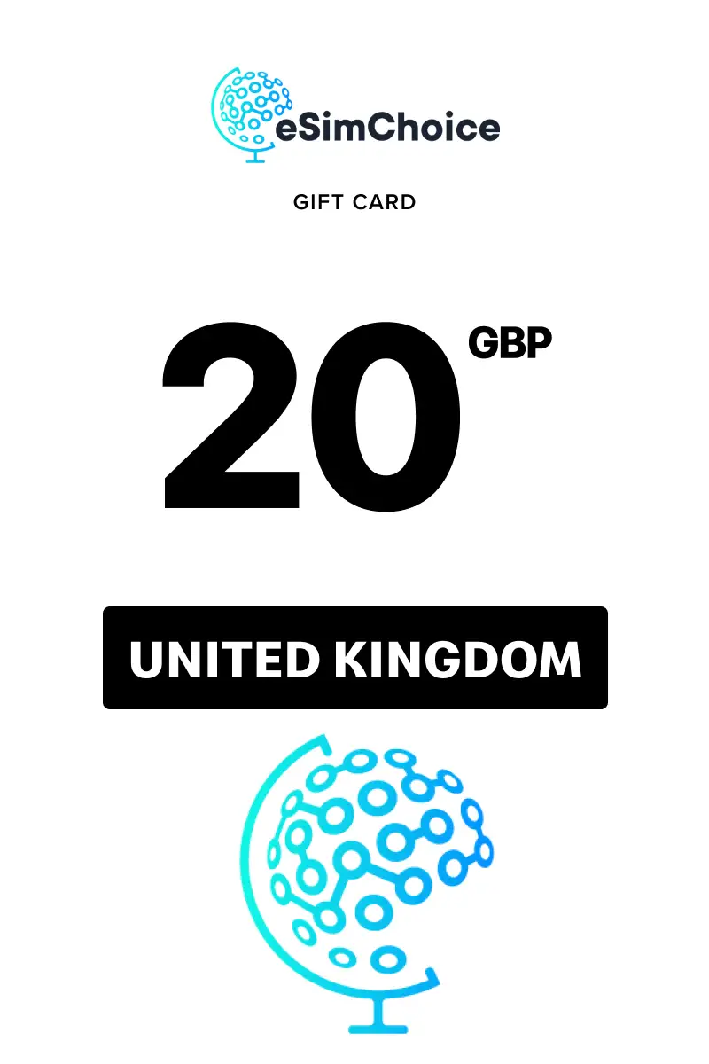 eSimChoice 20 GBP Gift Card (United Kingdom) - Digital Key