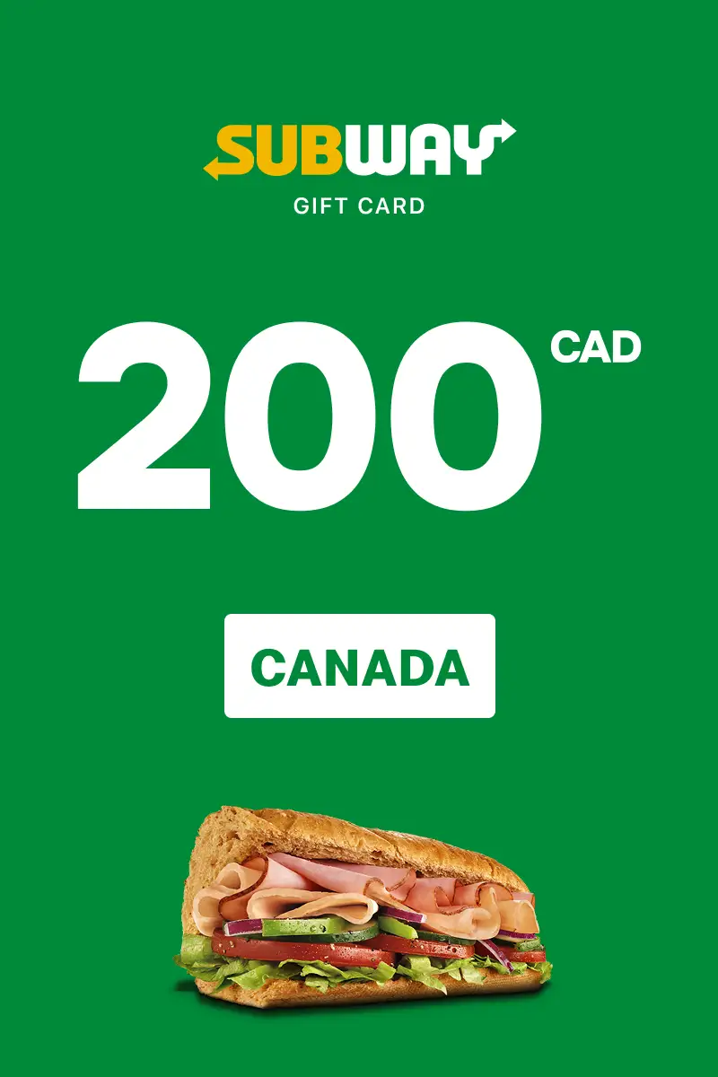Subway 200 CAD Gift Card (Canada) - Digital Key