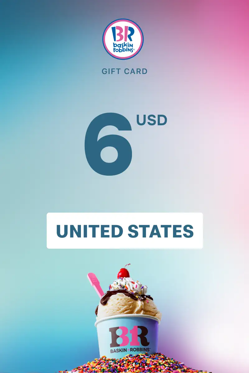 Baskin Robbins 6 USD Gift Card (United States) - Digital Key