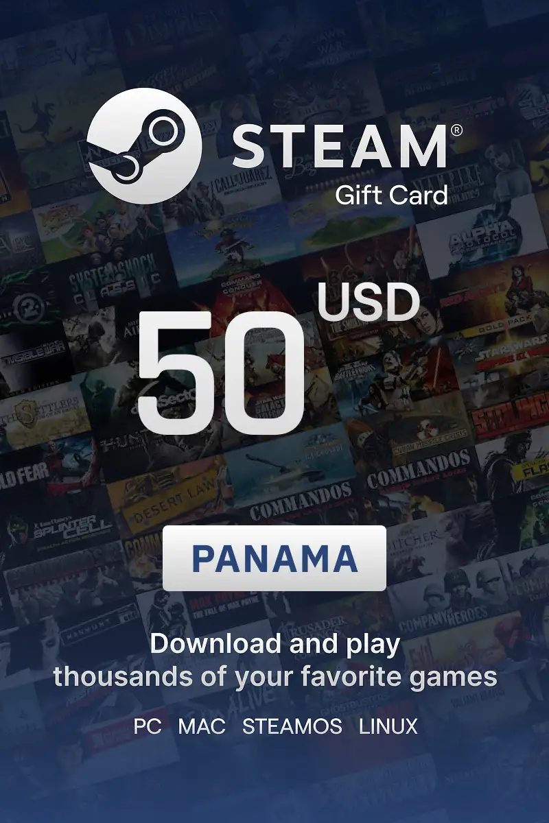 Steam Wallet 50 USD Gift Card (Panama) - Digital Key