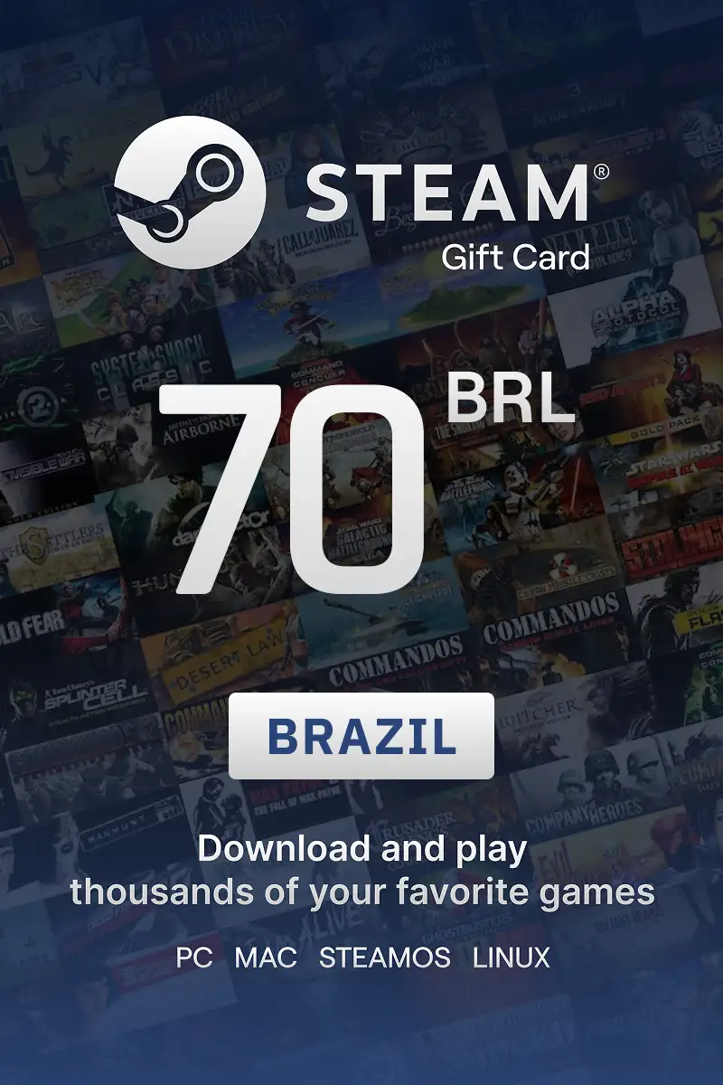Steam Wallet 70 BRL Gift Card (Brazil) - Digital Key